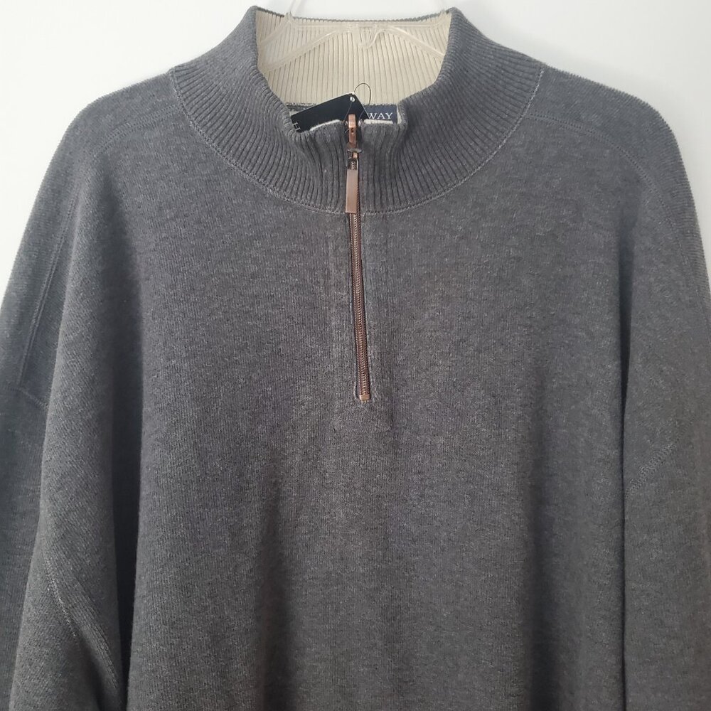 NWT Hathaway Sweater 1/4 Zip Pullover Gray Long Sleeve Size XXL NEW - Picture 2 of 8